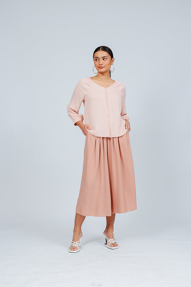 Nilda Rayon Tunic Top in Pink