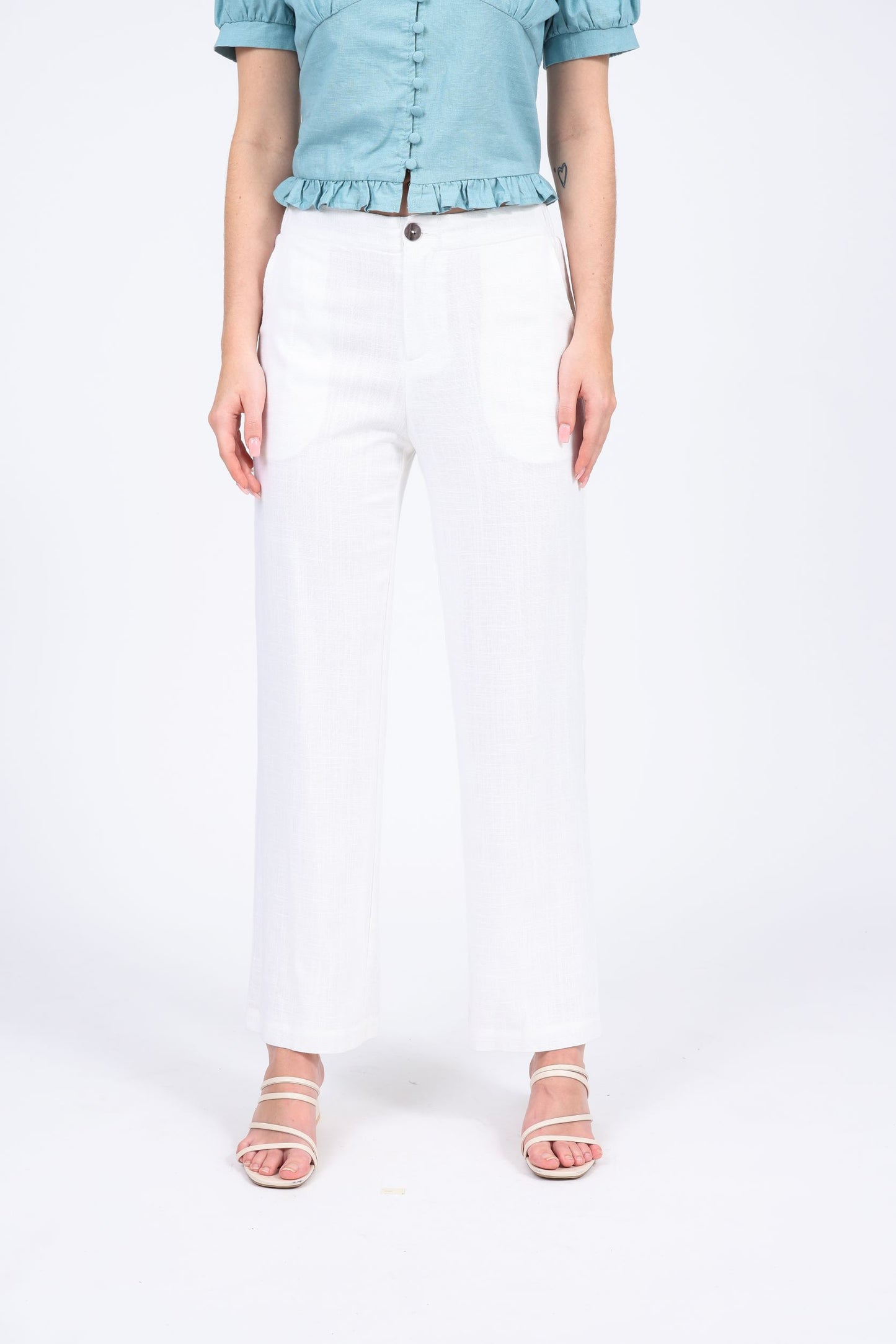 Sara Long Pants in Off White