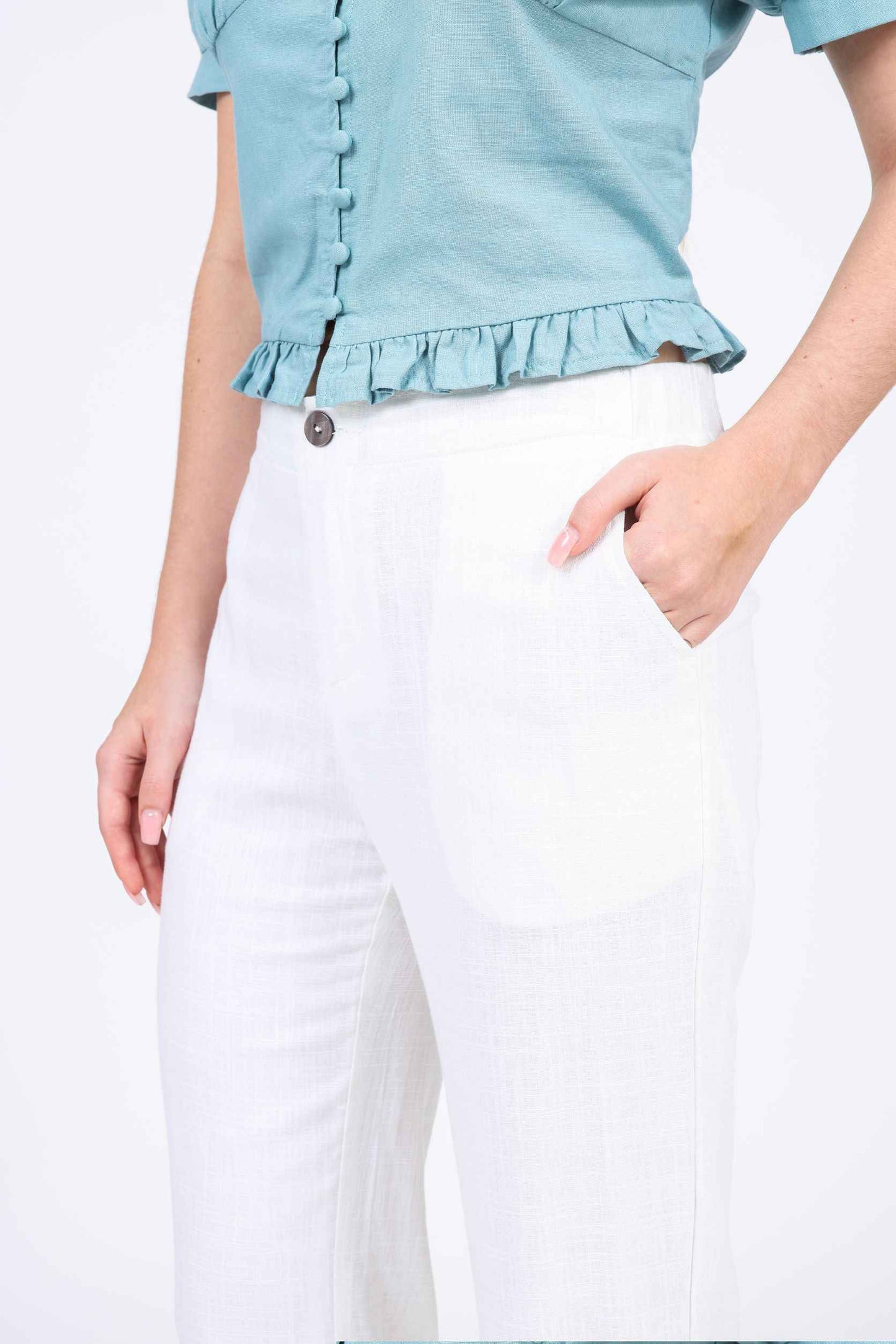 Sara Long Pants in Off White