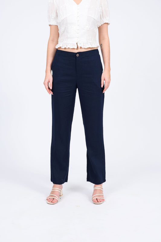 Sara Long Pants in Navy