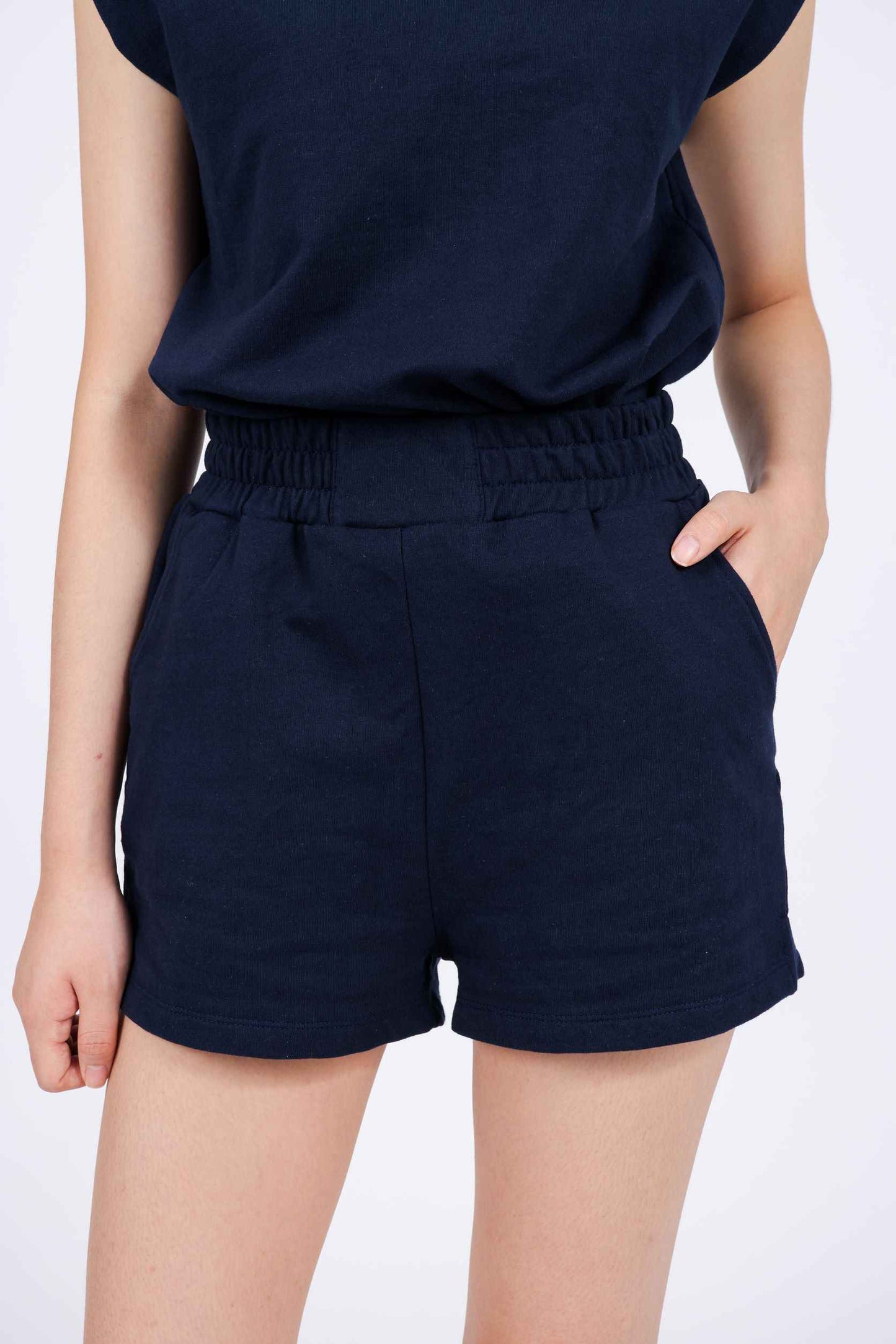 Valerie Sleeveless Terry Set in Navy