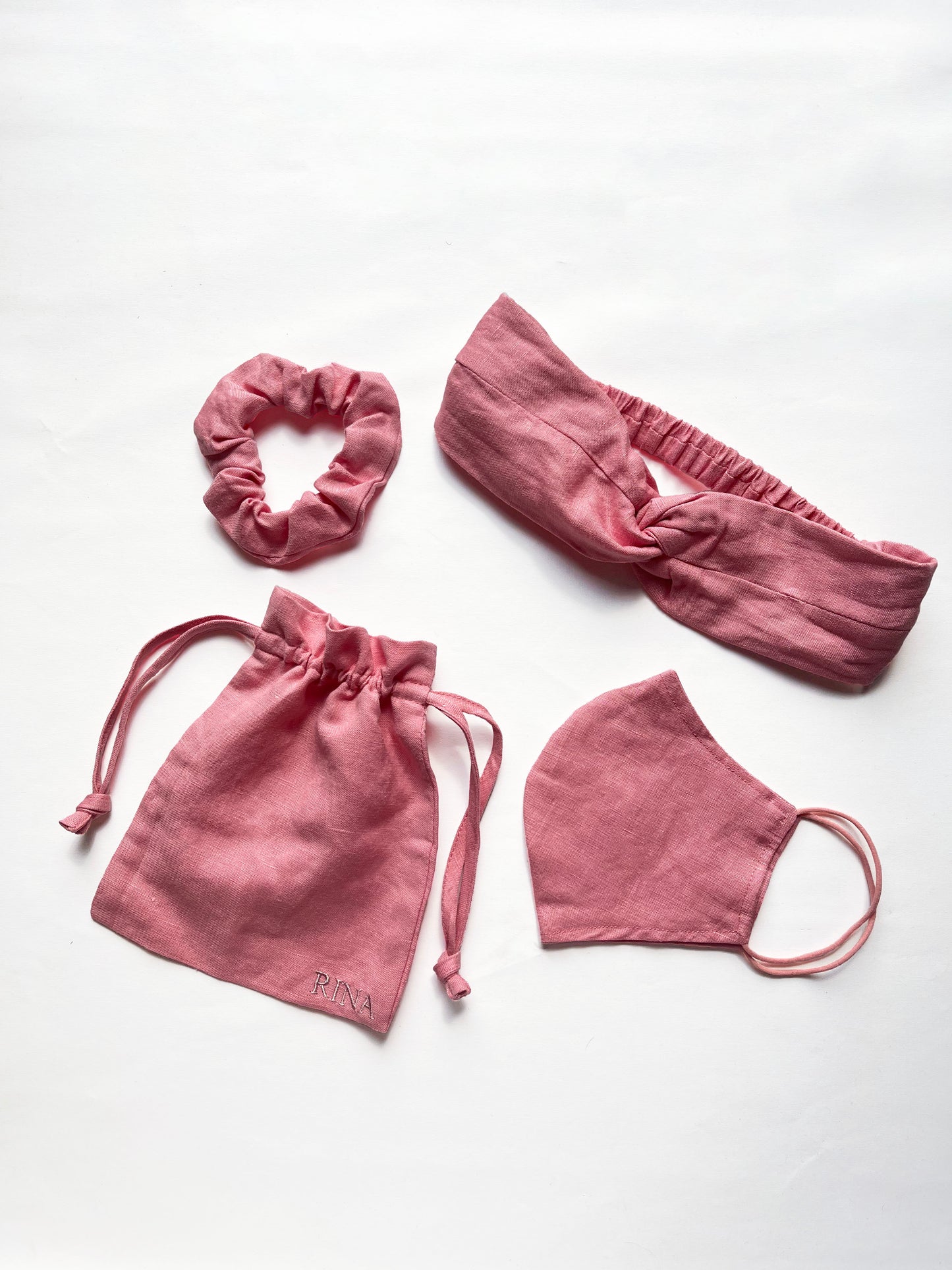 RINA 4-pack linen-blend accessories - Pink